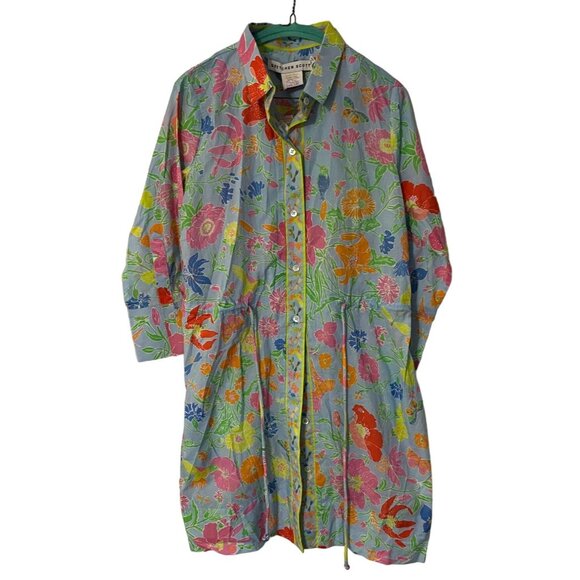 Gretchen Scott Pulley Dress Bird and Bees Periwinkle Women's Size Large NWT - Picture 2 of 6